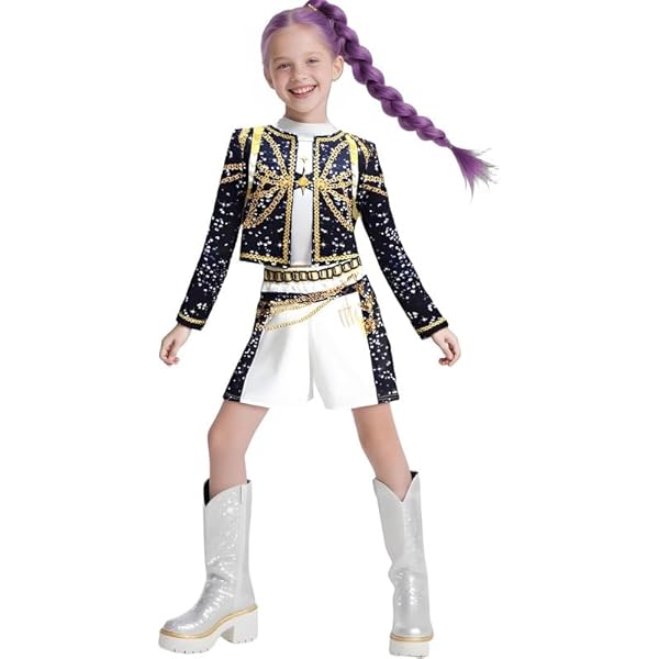 Déguisement Pop Demons Hunters Pour Enfant - Costume Cosplay Anime, Chanteuse - Pour Halloween, Carnaval - Taille 3 à 12 Ans