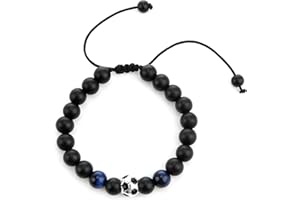 JUGNAW Bracelet Ado Garcon, Cadeau Foot Enfant Garçons En Pour Garçons Enfants, Pierre Naturelle Charme Acier Inoxydable, Le Meilleur Cadeau pour Votre Petit Ami, Votre Meilleur Ami et Tous Les Fans Football