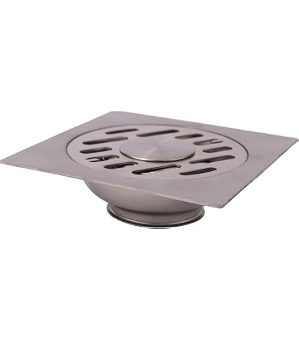 Canalina Doccia In Acciaio Inox 80 Cm Con Sifone Antiodore - Scarico A Pavimento Per Bagno, Completo Di Griglie E Fissaggi