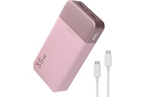 JUOVI Power Bank 35W 20000mAh Bärbar Laddare Snabb Laddning | Snabb Laddning med 2A&2C USB portar, LED Display Externt Batteri Paket för iPad iPhone Samsung Galaxy etc.