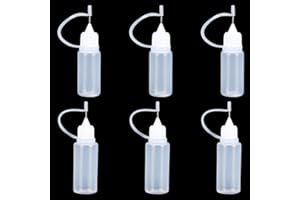 ZKGYUS Flacon Pipette avec Bouteille Plastique Souple 6 Pcs pour Colle, Lubrifiant, Peinture et Encre à l’Alcool 10ml/15ml