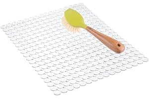 INTERDESIGN Orbz mata do zlewu, duża plastikowa antypoślizgowa mata do zlewu, mata odpływowa do naczyń, przezroczysta