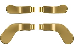 eXtremeRate 4 Pcs Metal Trigger Paddles Set für Xbox One Elite Series 2 Controller, Edelstahl Rückpaddles Tasten Zubehör für Xbox Elite Series 2-Core Controller-Hero Gold