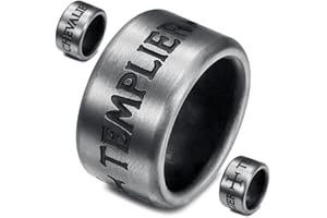 BOBIJOO Jewelry - Bague Homme Anneau Templier Chevalier Croix templière Acier Inoxydable Largeur 14mm Français
