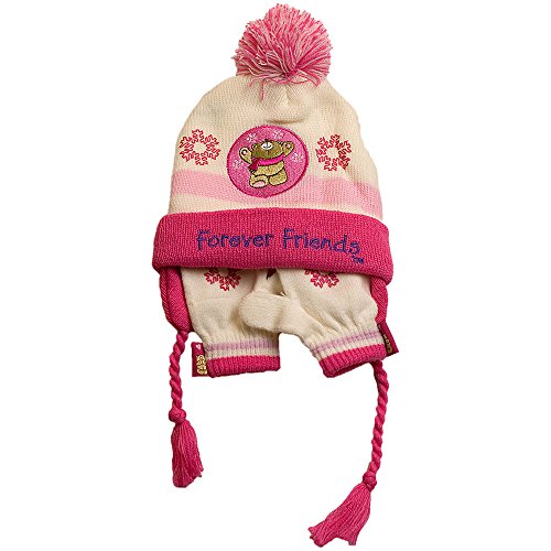 Forever Friends Baby Girls Knitted Bobble and Mitts Set - Pink - 0-9 Months