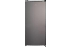 INFINITON ELECTRONICS INFINITON CV-A125I - Congelador Vertical, 140 litros, 125 cm de Altura,Cíclico, 4 cajones + 1 compartimiento Flap, Regulación en Altura, Puerta Reversible, E, Inox