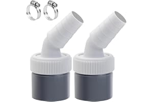 SGZIOO Waschmaschine Abfluss Adapter, 2×Abfluss Waschmaschine Adapter für Rohr Ø40 mm und Eingang Ø18-23 mm, Waschmaschinen Anschluss Abfluss mit Schlauchschelle für GeschirrspüLer, Waschmaschine