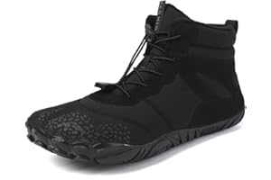 JAOOUU Barfußschuhe Winter Herren Damen Outdoor Wasserdicht rutschfeste Unisex Barfussschuhe Wanderschuhe Traillaufschuhe Winter Warm Fleece Gefüttert Winterstiefel