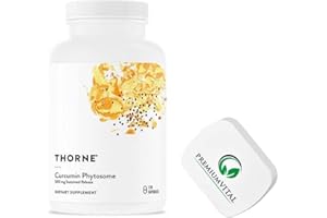 PremiumVital, Thorne Research, Curcumin Phytosome 250mg, 120 Vegan Capsules, with Practical Pill Box, Lab-Tested, Soy-Free, Gluten-Free, Non-GMO