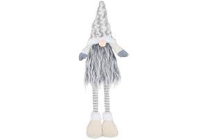 EKKONG Decoración navideña sin Rostro, Decoraciones navideñas GNOME 57cm de Altura, gnomo Sueco de Santa Claus Santa Tomte, Regalos Enanos escandinavos para niños, Muñeca de Navidad Linda (Gray)