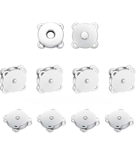 160 Boutons Pression Aimantés 18mm - Fermoir Magnétique Pour Sac, Portefeuille, DIY | 40 Sets Argent