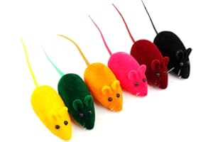 POPETPOP 16Pcs Jouets pour Chats Jouet de Souris pour Chats Jouet Sonore Créatif pour Chats Jouet de Souris en Peluche Teaser Drôle Interactif pour Chaton Kitty (Couleur Mixte)