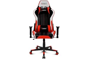 DRIFT GAMING DR175 - Silla Gaming Profesional, Polipiel, reposabrazos Ajustables 2D, pistón Clase 4, giratoria, Mecanismo de Mariposa, cojín Lumbar y Cervical, Color Negro/Blanco/Rojo