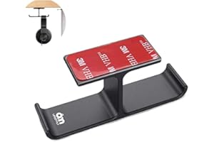 6amLifestyle Dual Headphone Stand Holder, Headphone Hooks Under-Desk Headphone Stand Hanger Mount, Headphones Hanger Perfect for Office and Home Use, Black (Patented)