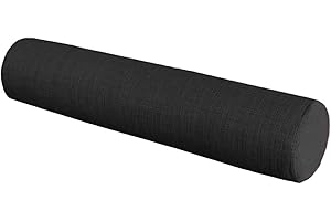 Waigg Kii Rundes Nackenrolle, langes Bettkissen, zylinderförmig, für Sofa, Armlehne, rundes Sofakissen für Nacken- und Lendenwirbelstütze (10 x 120 cm, Schwarz)