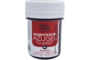 Azucren, AZUGEL, Colorant Alimentaire EXTRA ROUGE en Format Gel, Idéal pour Colorer les Pâtisseries, Parfait pour Fondant, Crème au Beurre, Biscuits - 35 Gr