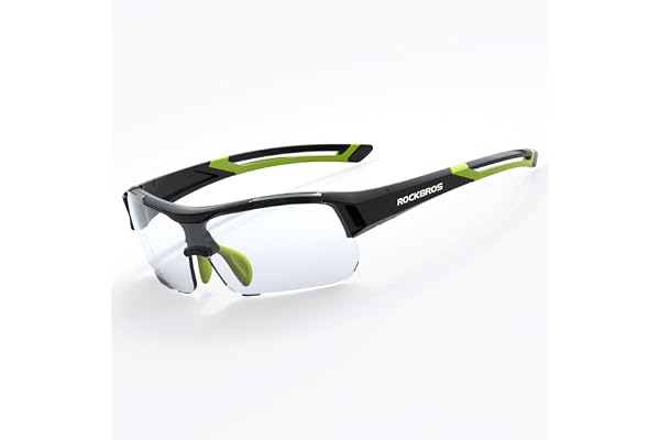 ROCKBROS Lunettes Vélo Homme, Lunettes de Cyclisme Lunettes de Soleil Photochromiques Homme Femme Anti-UV400 pour Sport VTT Baseball Pêche Ski Course