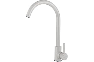 KINSE Rubinetto monocomando da cucina in acciaio inox | girevole a 360° | facile da installare | Avena