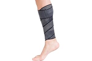 GUTEINTE Fascia Elastica Bendaggio Per Polpaccio Ginocchio Braccio, Supporto Tutore Polpacci Avvolgente, Comodo e traspirante, Per Sport e Dolori Muscolari, Unisex, 2 pezzi