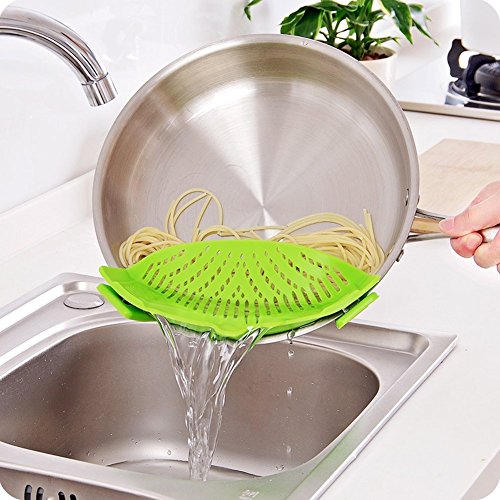 Joyoldelf Sieb aus silikon,Pfannensieb Topfsieb Schüsselnsieb,BPA Frei seiher, Hitzebeständiges küchensieb, Ungiftiges Material, Universelle Größe ( grün ) - 2