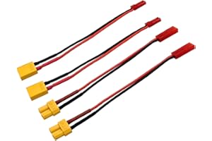 Nuofany 2pairs XT30 Plug to JST Connector Male Female 20AWG Silicone Cable Adapter for RC FPV ESC Speed Controller Lipo Battery Charging
