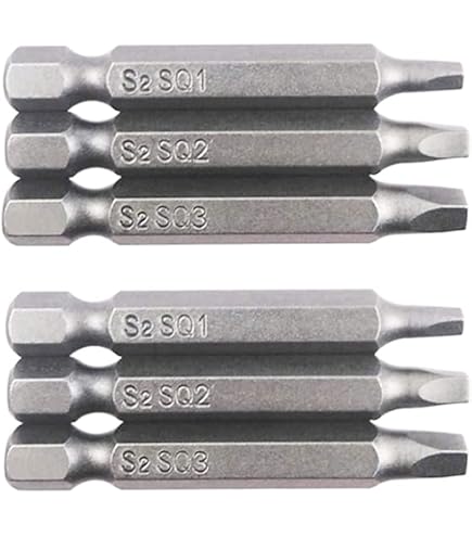 9-tlg. Vierkant-Bit-Set – 1/4" Sechskantschaft, Magnetisch, SQ1/SQ2/SQ3, Je 3 Stück, 100 Mm