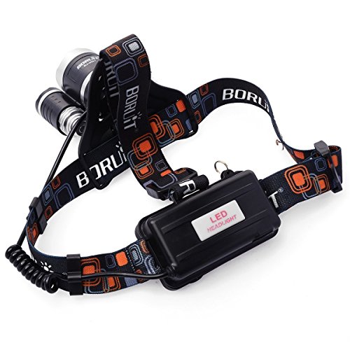 Glighone wiederaufladbare LED Helm Licht Kopf Taschenlampe mit 4 Modi, 3 * XM-L T6 LED Focus Wasserdichte Scheinwerfer Taschenlampe für Wandern Camping Jagd Klettern Radfahren Angeln im Freien Licht - 6