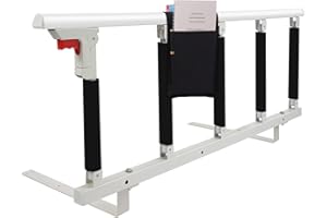 ‎SWOCIRO Swociro Faltbare Bettgitter-Sicherheits-Seitenschutz für ältere Menschen, Erwachsene unterstützen Griff Schutzgeländer-Handicap-Bettgeländer Krankenhaus, Mit Aufbewahrungsbeutel (Weiß, 108 * 40cm)