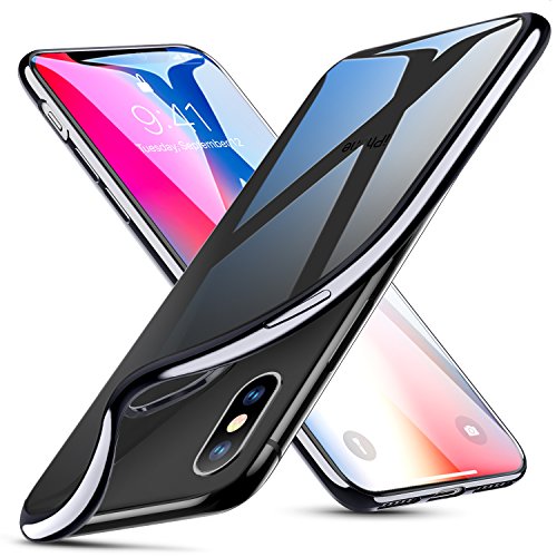 ESR Funda iPhone XS iPhone X  Funda Transparente TPU Gel  Ultra Fina  Protecci  n a Bordes y C  mara  para Apple iPhone XS X DE 5 8 - Negra