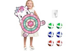 YJSDDNTY Diana de Dardos para Niños, Tablero de Dardos Juguete Plegable, Tablero de Dardos de Juguete Unicornio con 6 Bolas,Juego de Fiesta Regalo de Juego al Aire