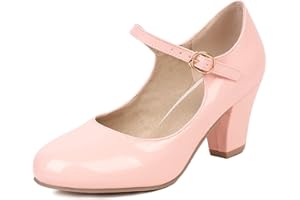 Lizoleor Bloc Mary Jane Fête Femmes Bride Cheville Bridal Chaussures