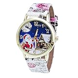 Junjie Dame Uhr Analog Armbanduhr Männer Herren Fitness Frauen Gürtel TischuhrSmartwatch wasserdicht Buckle Wasserdichte Armband Sport Leather Blumen kreative Muster Quarzuhr Lederband Älteres Muster
