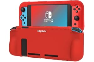 Teyomi Hülle für Nintendo Switch, Schutzhülle aus Silikon mit Federung und Anti-kratzt Spiel Kassette Slot Design