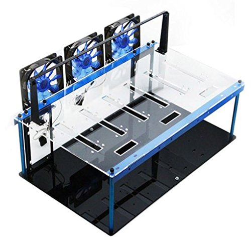 Tanli Solid Durable PMMA Open Air Mining Fall Computer Rahmen Rig Geschenk 3pc Fan & Schalter BTC/ETH/LTC/DOGE