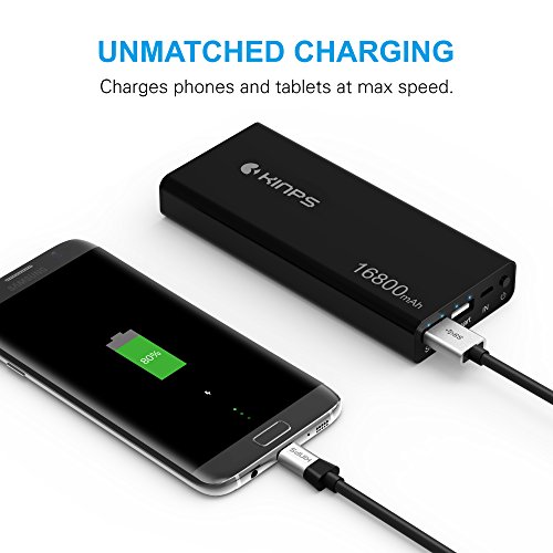 Tipo C Cable  Kinps 2m Cable cargador y de datos USB de tipo C 3 1 con conector reversible para el nuevo Apple MacBook 12    ChromeBook Pixel  Nexus 5X  Nexus 6P  OnePlus 2  Nokia N1 Tablet  LG G5  Xiaomi 4C  Nintendo Switch 2017 y otros dispositivos que soporten USB C   Negro 