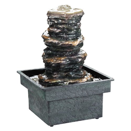 Zimmerbrunnen aus Polyresin in Steinoptik mit Netzanschluss Wohlbefinden pur non noTrash2003 - 2