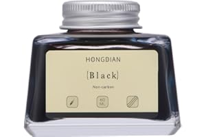 Asvine Hongdian - Flacone di inchiostro nero per penna stilografica, flacone da 60 ml, senza carbonio, per penna stilografica