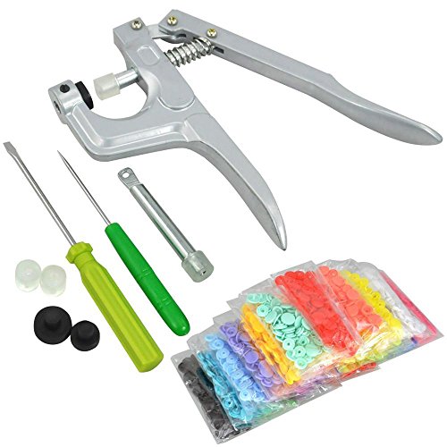 Yahee 350 Set T5 SNAPS Druckknopf Zange Druckknöpfe 25 Farben Nähfrei Buttons - 8