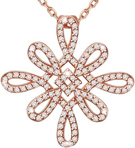 MARENJA-Mother's Day Gift Women's Fashion Necklace-Filigree Pendant with Chain-Rose Gold Plated Crystal Jewellery