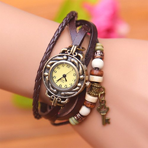 Hosaire 1 Stück Armband Weisezusätze Vintage Leder Damen Quarz Bracelet Uhr - 5