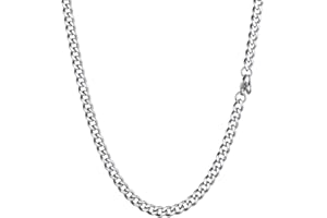 Prosteel Męski gruby łańcuszek, 6/10/14 mm, kubański naszyjnik Miami, 46/51/55/61/66/71/76 cm, stal nierdzewna 316L / pozłacany / czarny (z opakowaniem na prezent) (możliwość spersonalizowania) e Stal nierdzewna, colore: 03: 5 mm stal nierdzewna, cod. PSN4320G-4-20-EU