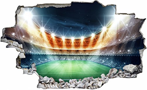 Fussball Stadion Spielfeld 3D Look Wandtattoo 70 x 115 cm Wanddurchbruch Wandbild Sticker Aufkleber DesFoli © C413 - 2