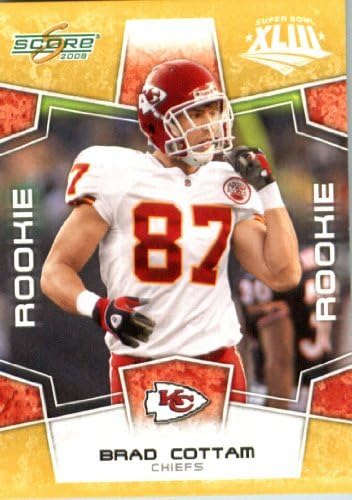 2008 Score SuperBowl Gold Parallel Edition Football Card - (Limited to 800 Made) # 387 Brad Cottam (RC - Rookie Card) TE - Kansas City Chiefs / in Screw Down