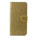 Produktbild Samsung Galaxy J4 2018 Hülle, Samsung J4 2018hüle, Alfort Prämie PU Leder Schutzhülle Bling Glitzer Lederhülle für Galaxy J4 2018 () Tasche Wallet Flip Case Cover mit Karten Steckplatz (Gold)
