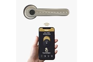 Simpled AF LeverLine Smart Lock, Fingerprint Keyless Security Entry Door Lock, Bluetooth Electronic Deadbolt, Touch Keypad, Smartphone Access (Bright)…