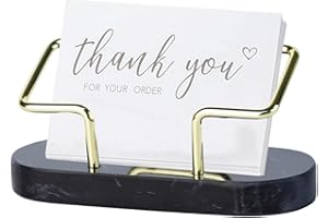LdawyDE Visitenkartenhalter Marmor, Visitenkartenständer aus Marmor, Visitenkarten Aufbewahrung, Business Card Holder, Flyerständer Zum Ausstellen und Aufbewahren von Visitenkarten (Schwarz)