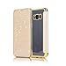 Produktbild Samsung Galaxy S8 Hülle,Handytasche in Farbe Gold,Leweiany Samsung Galaxy S8 Leder Hülle Lederhülle Elegant Luxus Fashion Ultra Dünn Shinning Bling Glänzend Glitzer Leder Tasche Flip Wallet Brieftasche Ledertasche im Bookstyle mit Kreditkartenfach Handyhülle Etui Schale,Kristall Klar Durchsichtig Rückschale Flexiblem Weiche Silikon Premium Handy Schutzhülle Plating TPU Transparent Zurück mit Überzug Farbig Rahmen Hülle für Samsung Galaxy S8