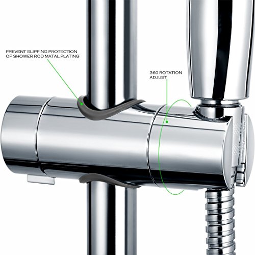 Joyoldelf 18–25 mm verstellbar Brausehalter ABS Ersatz Handbrause Halterung Duschstange Head Slider Klemme Halterung Halter, Verchromt - 6