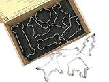 JUEGO COMPLETO DE REGALO PARA PERROS - Un total de 10 preciosos cortadores de galletas de esmerada creación y en acero inoxidable para todos los amantes de los perros de la familia, estos cortadores son perfectos para producir diversión y galletas personalizadas para tus amigos peludos de cuatro patas.