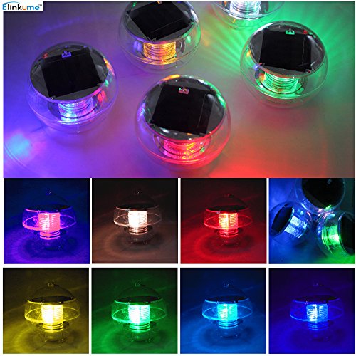 ELINKUME Solar Wasserdicht Schwimmende LED Farbwechsel RGB Ball Lampe für den Garten, Baum,Teich Swimming Pool - 7